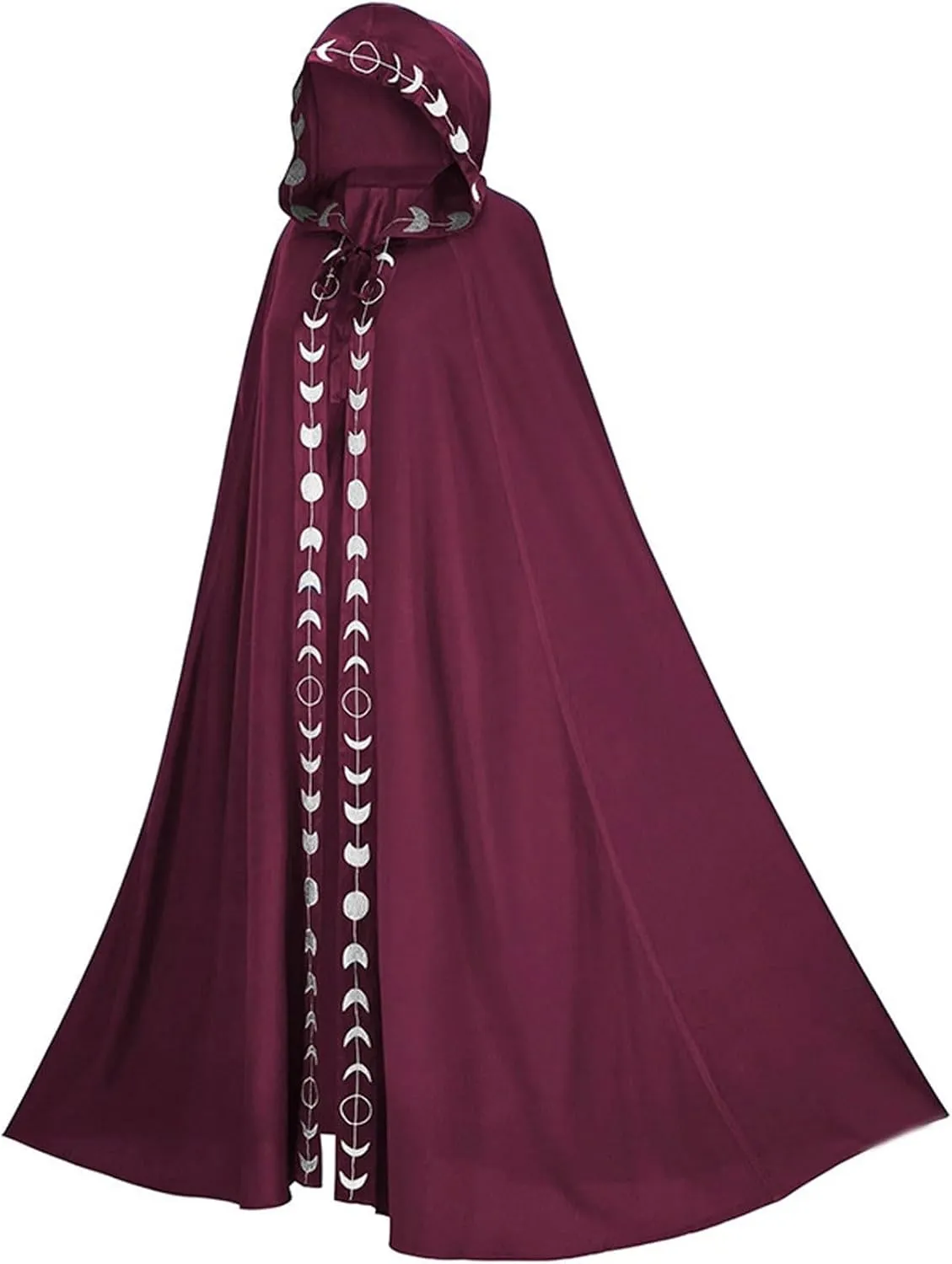 XIAXOGOOL Velvet Hooded Cape Unisex Halloween Long Cape Cloak For Devil Witch Wizard Cosplay Halloween Christmas Cosplay