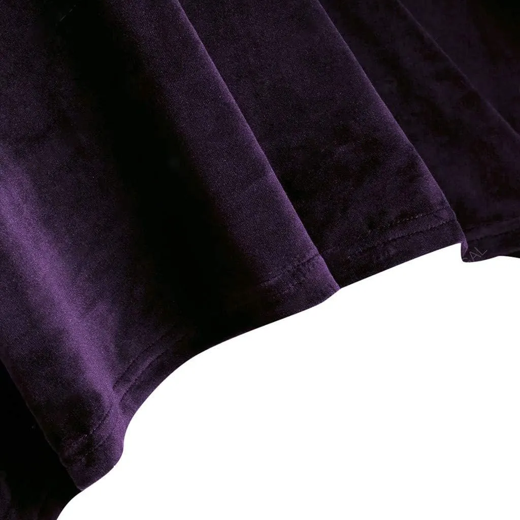 XIAXOGOOL Velvet Hooded Cape Unisex Halloween Long Cape Cloak For Devil Witch Wizard Cosplay Halloween Christmas Cosplay