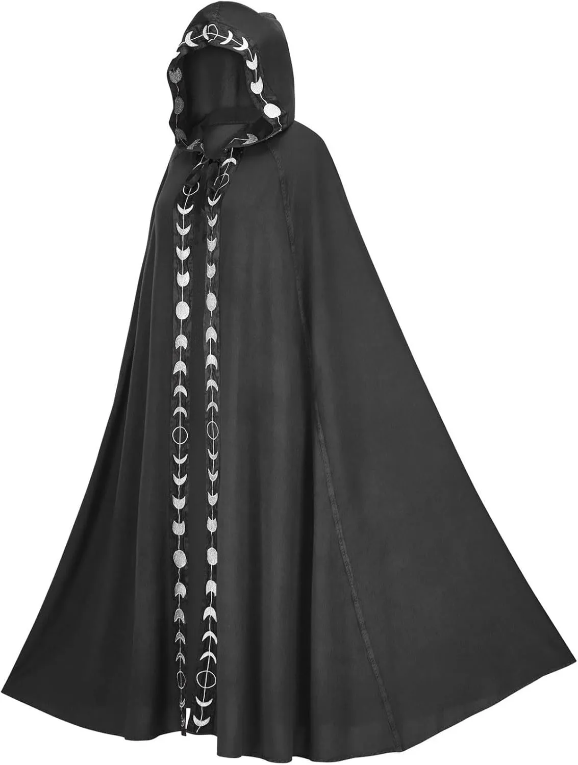 XIAXOGOOL Velvet Hooded Cape Unisex Halloween Long Cape Cloak For Devil Witch Wizard Cosplay Halloween Christmas Cosplay