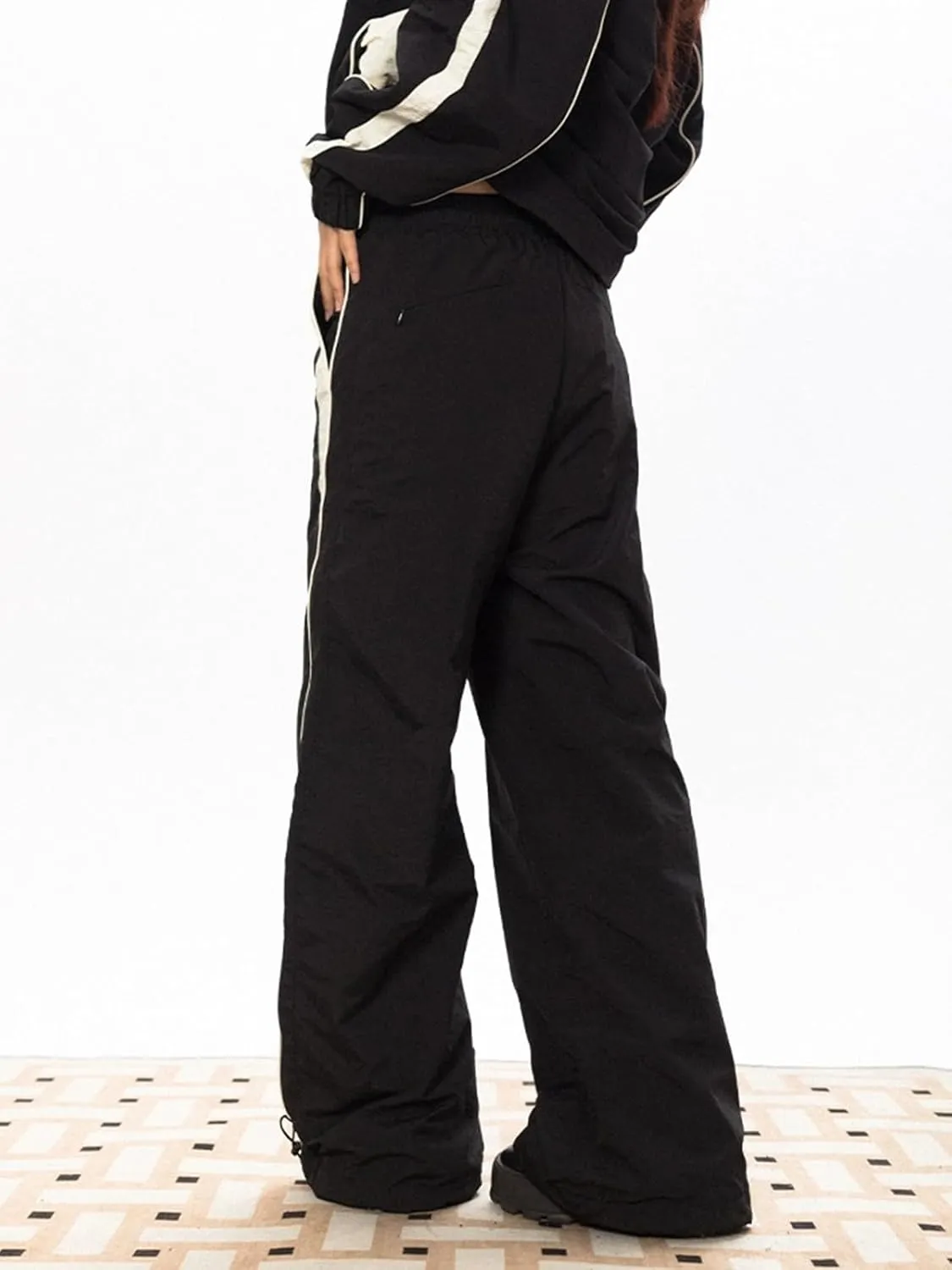 Xineicy Y2K Baggy Pants for Women Vintage Sweatpants Wide Leg Parachute Pants Hip Pop Cargo Pants
