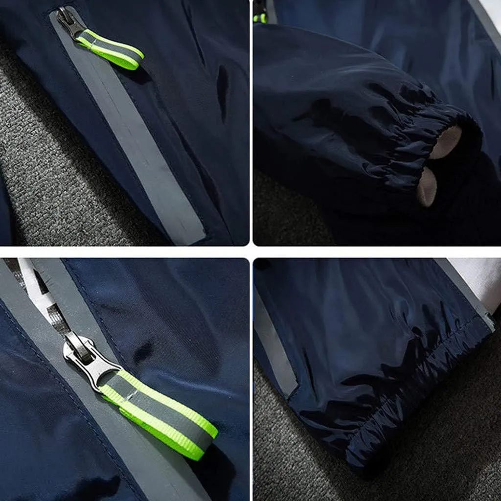 Ymosrh Men's Light Rain Jacket Lightweight Nylon Windbreaker Wind & Water Resistant Jacket, M-7XL