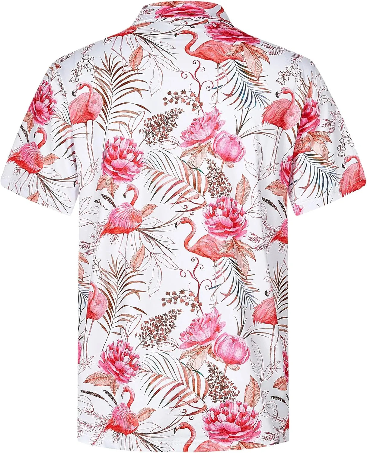 zeetoo Mens Golf Polo Shirt Hawaiian Polo Shirts for Men Moisture Wicking Dry Fit Soft Breathable Short Sleeve 4-Way Stretch
