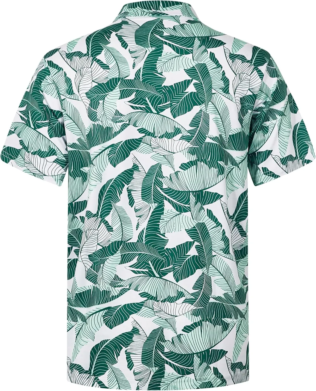 zeetoo Mens Golf Polo Shirt Hawaiian Polo Shirts for Men Moisture Wicking Dry Fit Soft Breathable Short Sleeve 4-Way Stretch