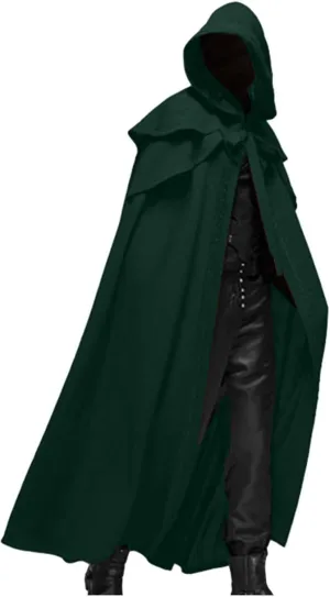 Zeiyignr Men Hooded Robe Cloak Knight Fancy Cool Cosplay Costume Halloween Vintage Gothic Hooded Robes Sorcerer Cloak Cape