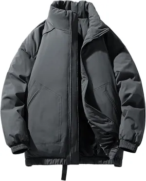 Zeiyignr Men's Hiking Puffer Down Jacket Full Zip Jacket Snow Ski Jackets Winter Lightweight Windproof Insulated Warm Coat