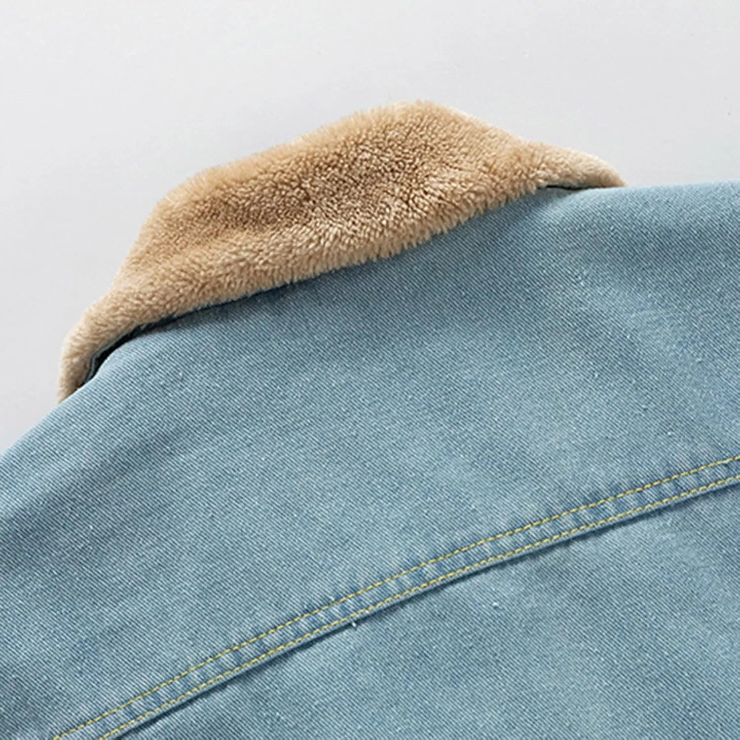 Zeiyignr Men's Sherpa Fleece Lined Denim Jacket Warm Winter Trucker Jacket Cowboy Jean Jacket Cargo Work Coat Windbreaker