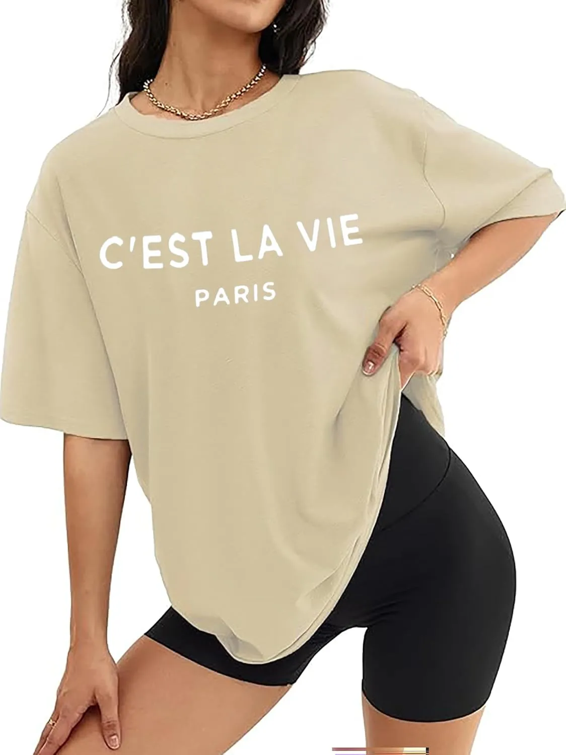 Zoyami Womens Oversized T Shirt Graphic Tee Casual Summer Loose Short Sleeve Top