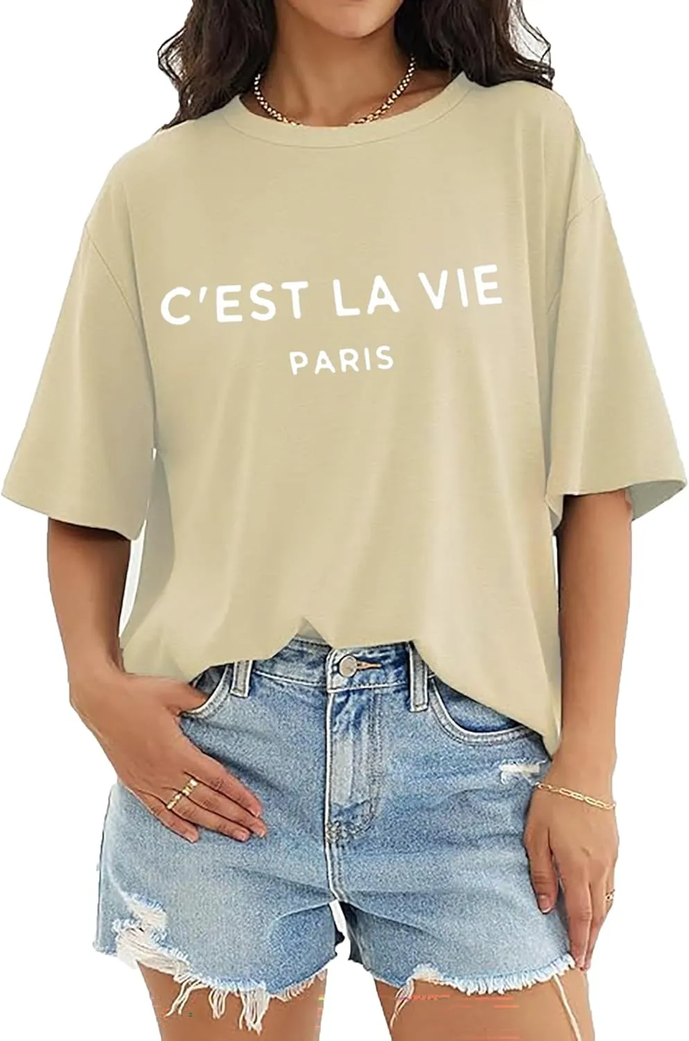 Zoyami Womens Oversized T Shirt Graphic Tee Casual Summer Loose Short Sleeve Top