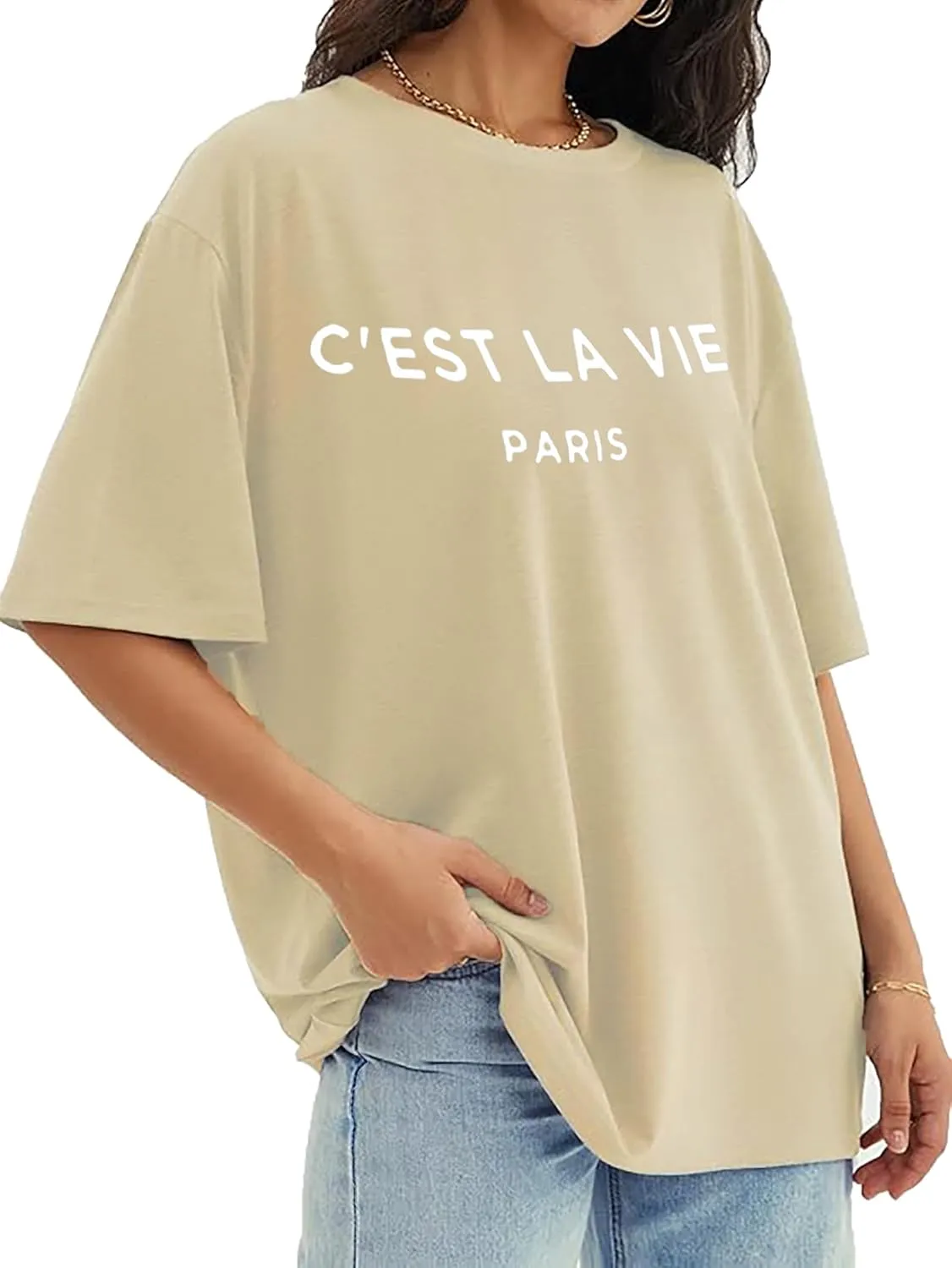 Zoyami Womens Oversized T Shirt Graphic Tee Casual Summer Loose Short Sleeve Top